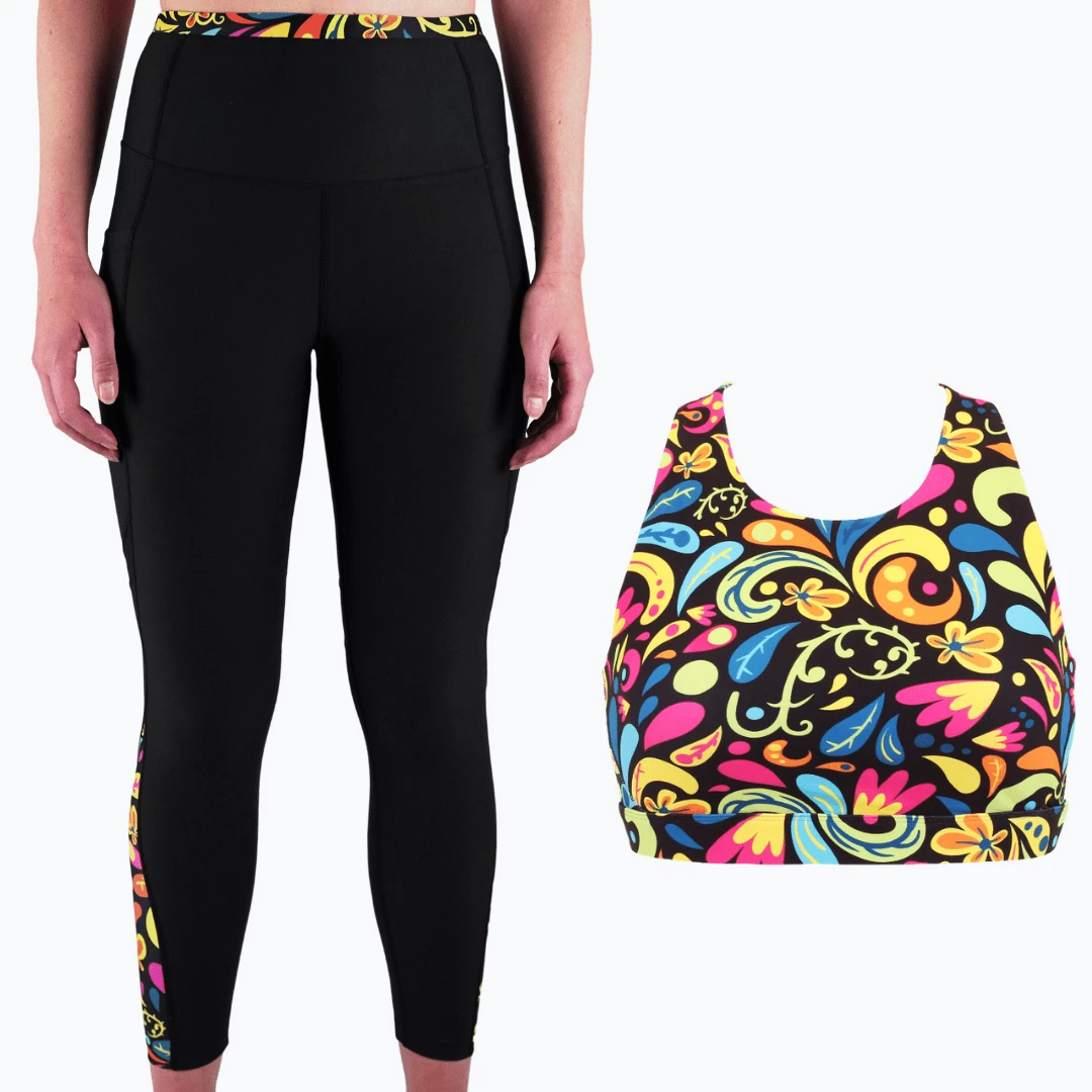 OddBalls Botanical - Leggings + Sports Bra Bundle