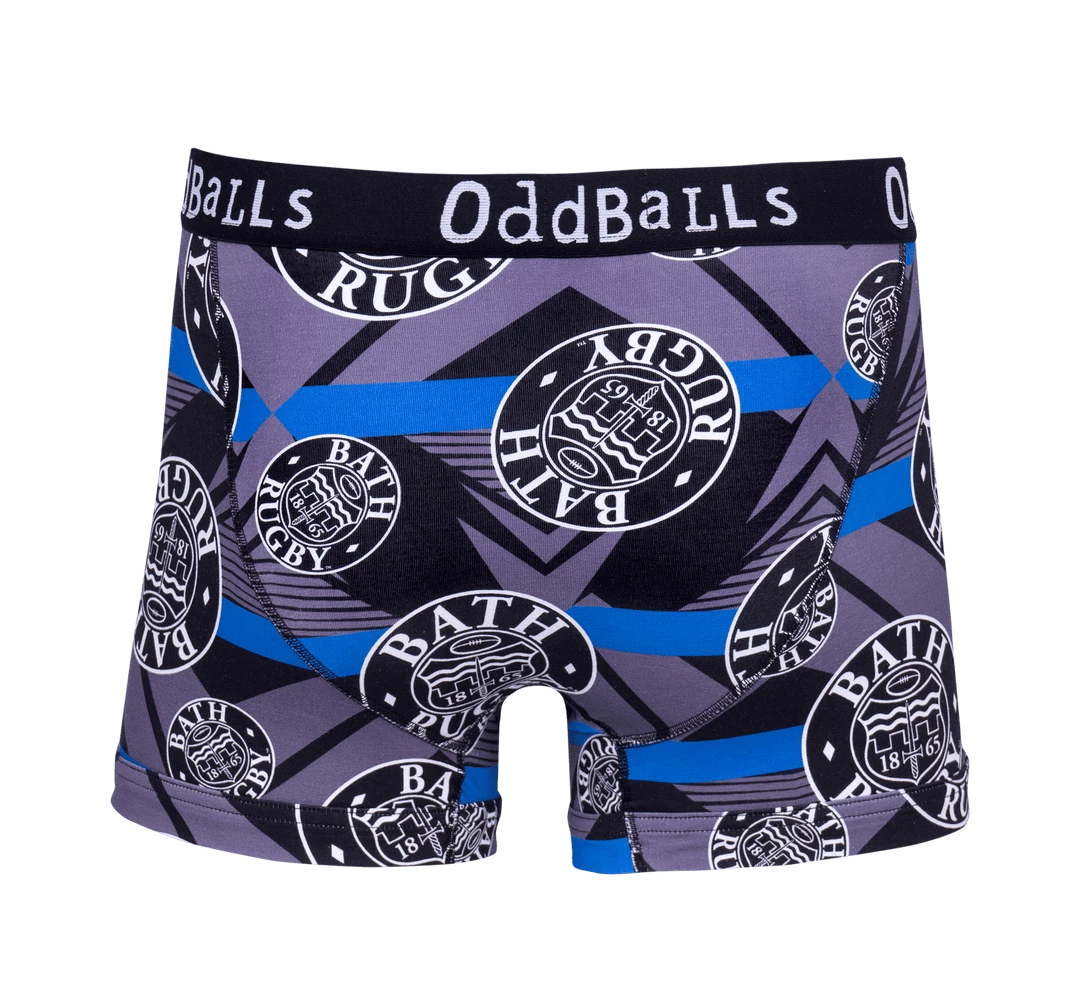 OddBalls Bath Rugby - Grey - Mens Boxer Shorts