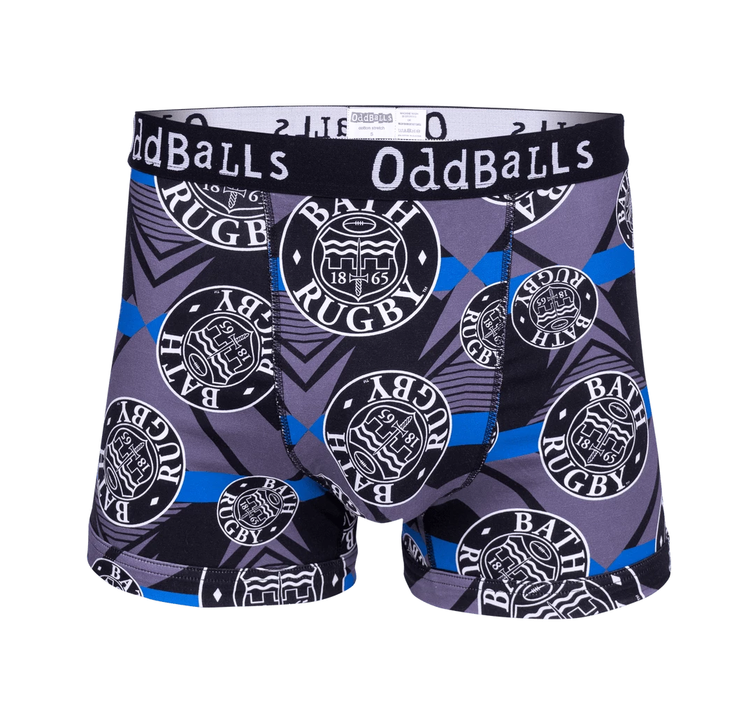 OddBalls Bath Rugby - Grey - Mens Boxer Shorts
