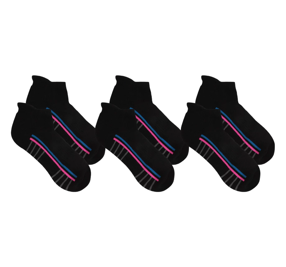 OddBalls Ankle & Trainer Socks All Black Trainer Socks - 3 Pack Sock Bundle (Made From Recycled Plastic)