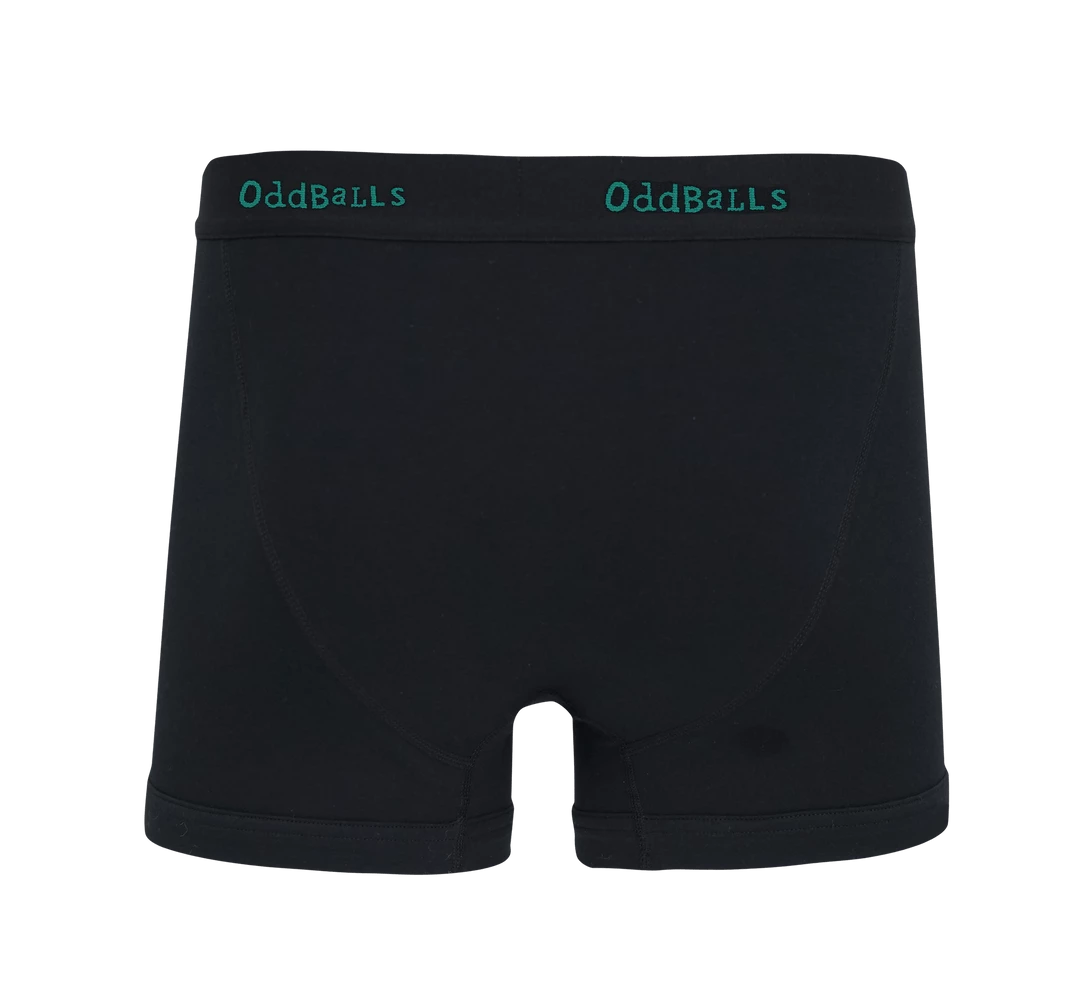OddBalls Black & Green - Teen Boys Boxer Shorts