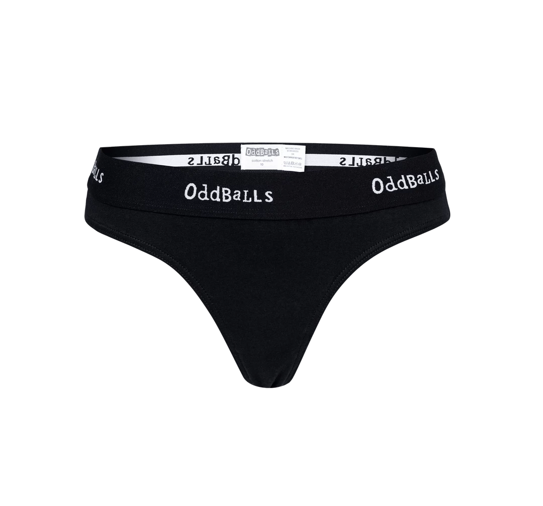 OddBalls Teen Girls Thongs Black & White - Teen Girls Thong