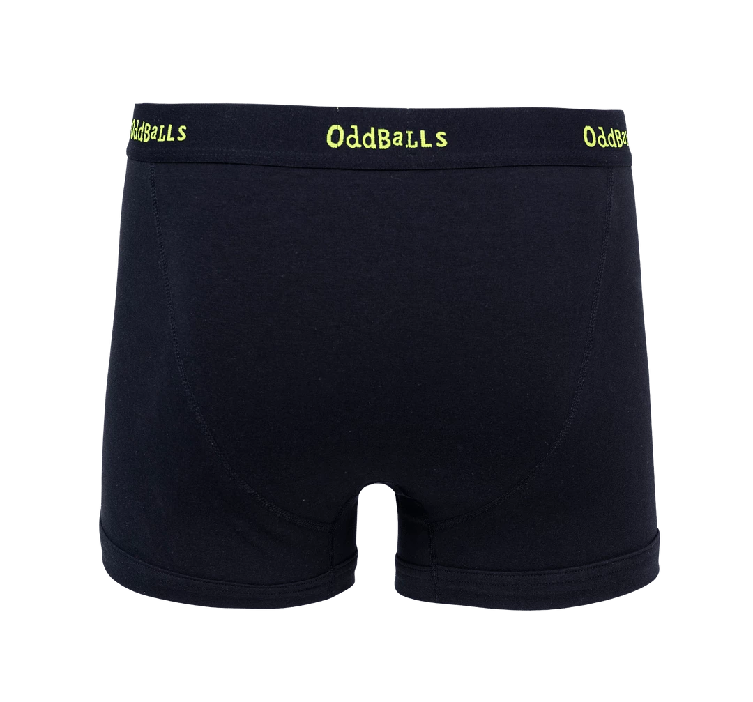 OddBalls Black & Lime - Mens Boxer Shorts
