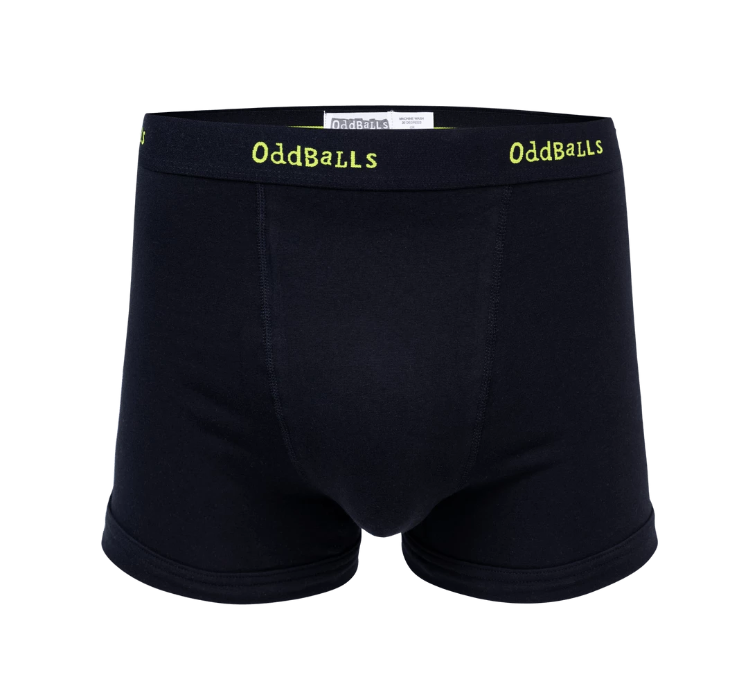 OddBalls Black & Lime - Mens Boxer Shorts