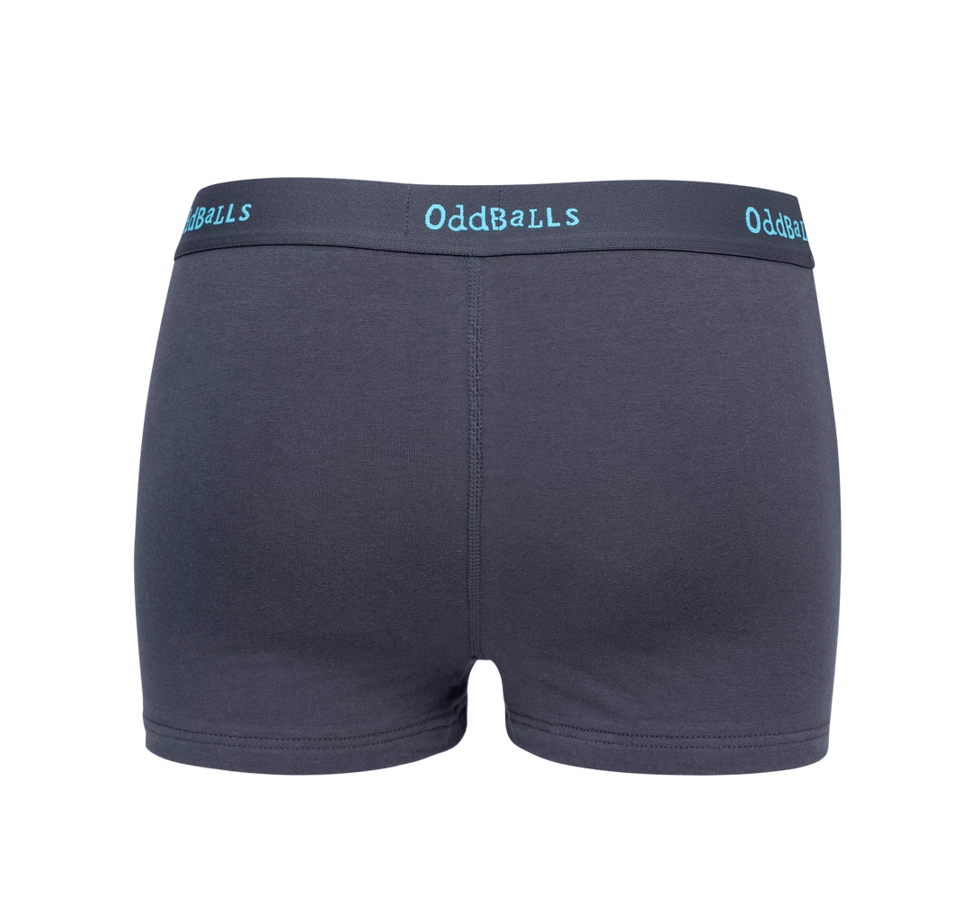 OddBalls Charcoal & Blue - Teen Girls Boxers