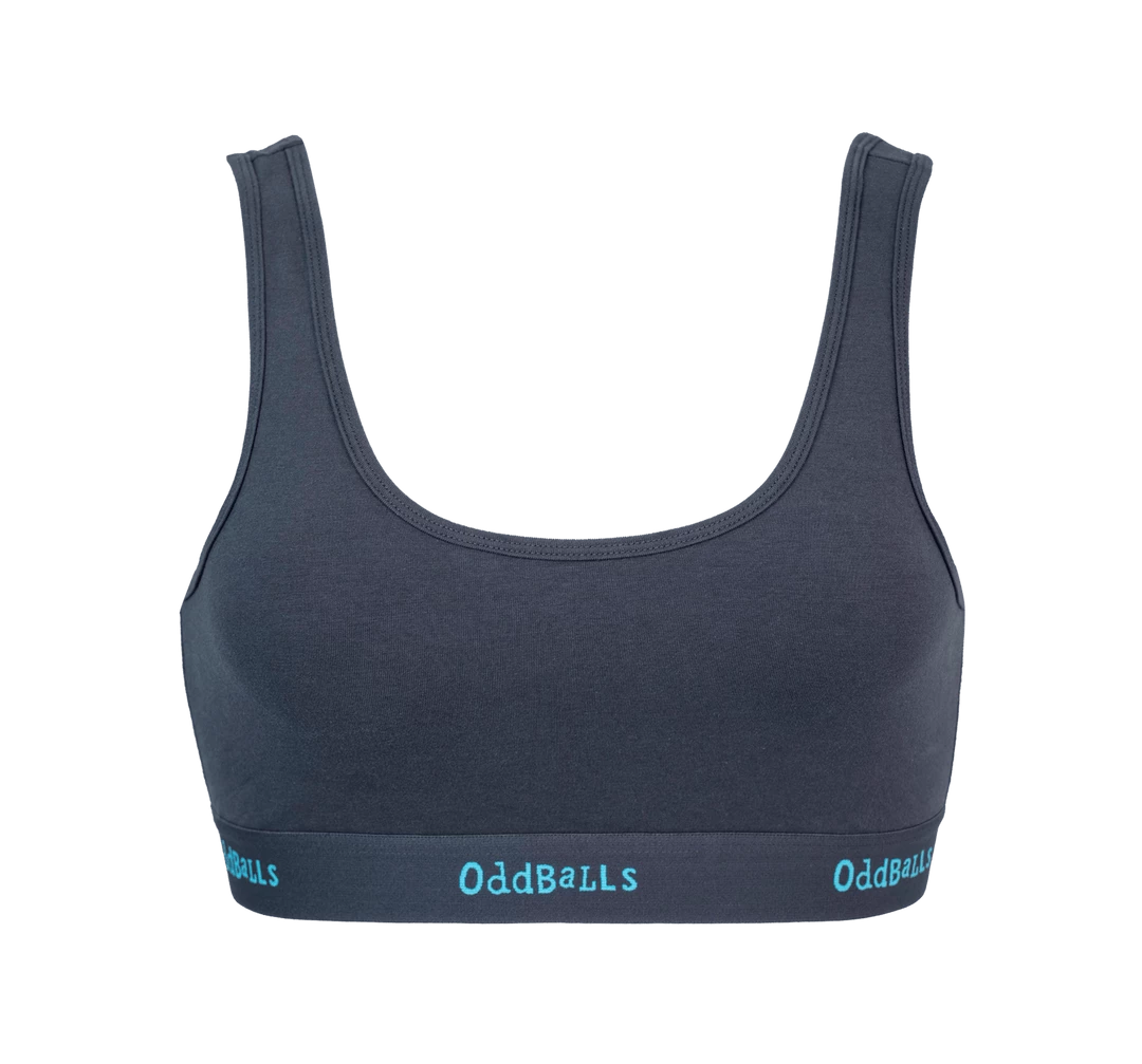OddBalls Teen Girls Bralettes Charcoal & Blue - Teen Girls Bralette