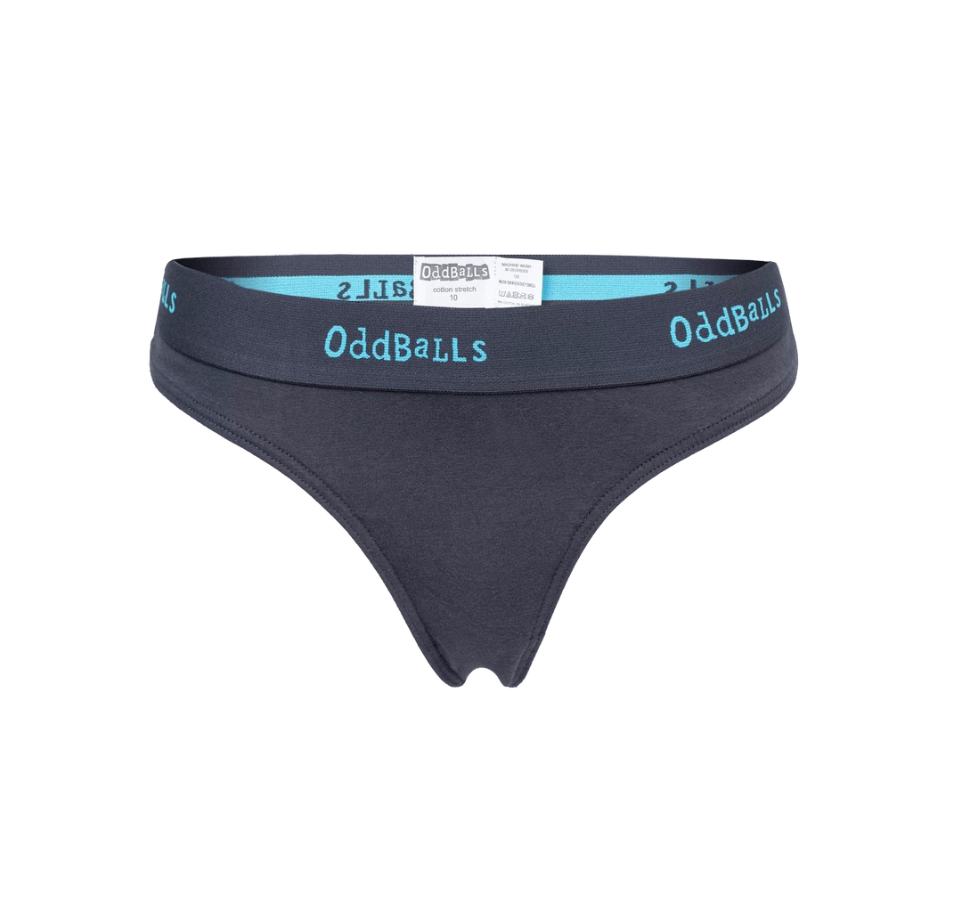 OddBalls Charcoal & Blue - Teen Girls Thong