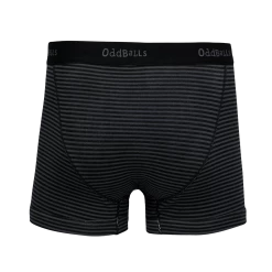 OddBalls Grey & Black Stripes - Mens Boxer Shorts