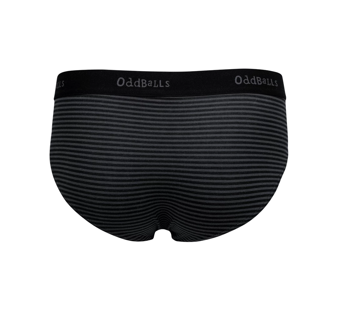 OddBalls Grey & Black Stripes - Mens Briefs