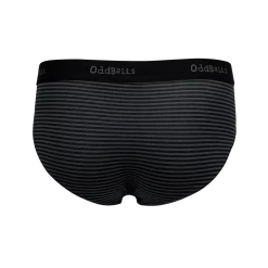OddBalls Grey & Black Stripes - Teen Boys Briefs