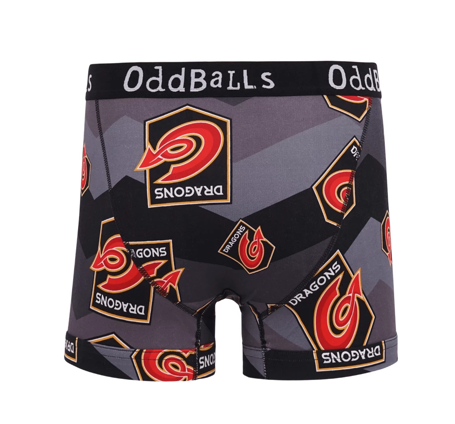 OddBalls Dragons - Black - Teen Boys Boxer Shorts