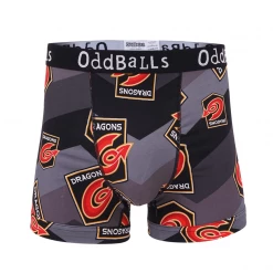 OddBalls Dragons - Black - Teen Boys Boxer Shorts