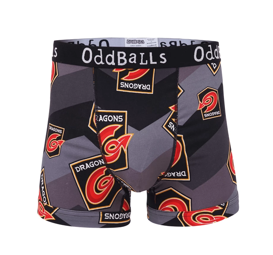 OddBalls Dragons - Black - Teen Boys Boxer Shorts
