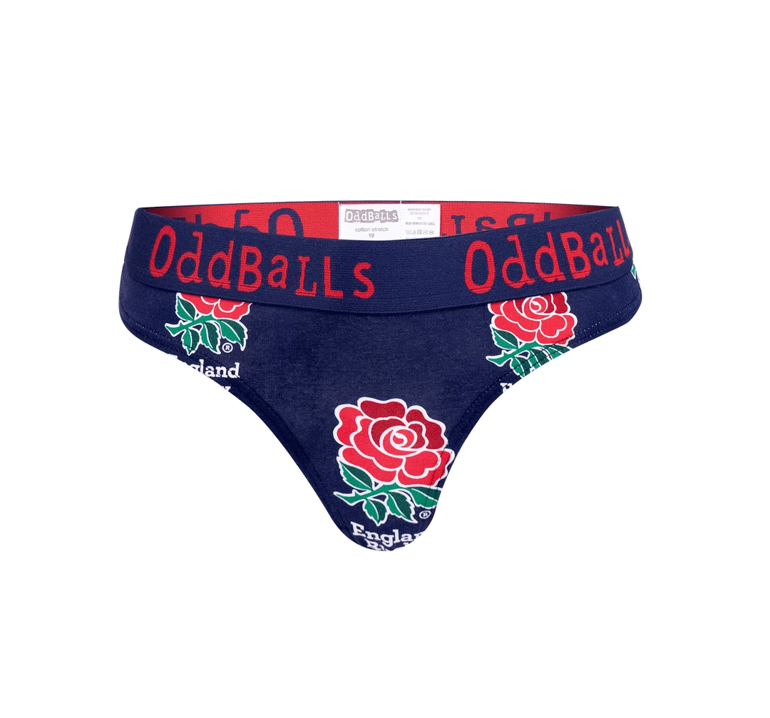 OddBalls England Rugby Navy - Teen Girls Thong Teen Girls Thongs