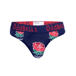 OddBalls England Rugby Navy - Ladies Thong Thongs