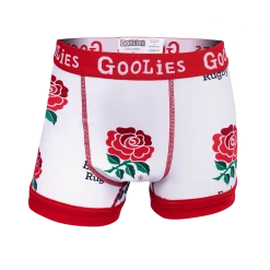 OddBalls Boys Boxer Shorts (Kids) England Rugby Union White - Kids Boxer Shorts - Goolies