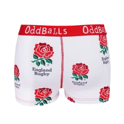 OddBalls England Rugby White - Teen Girls Boxers Teen Girls Boxer Shorts