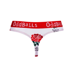 OddBalls England Rugby White - Teen Girls Thong