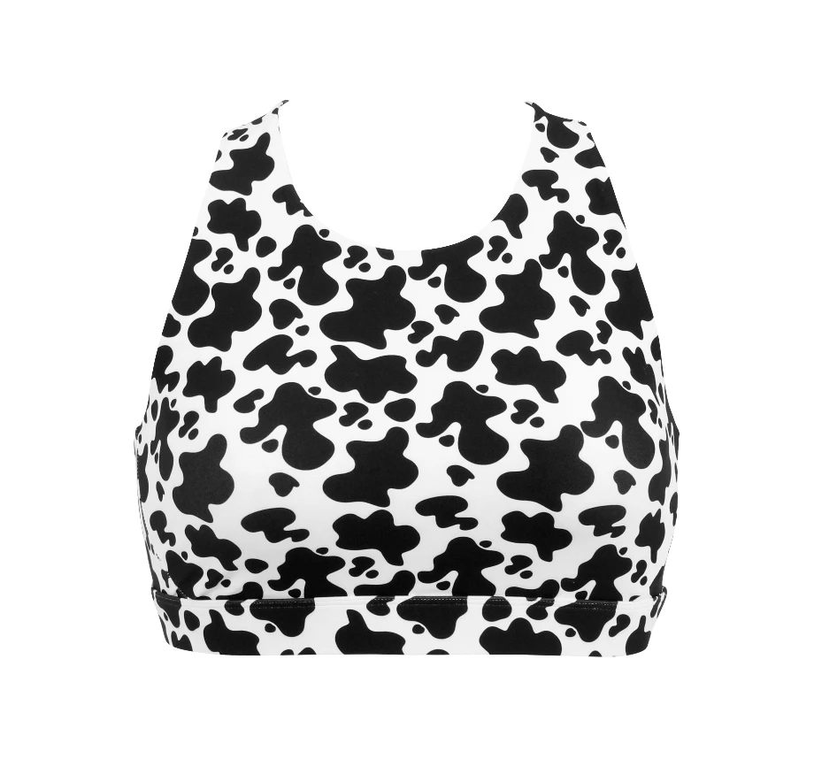 OddBalls Cow Print - Teen Girls Sports Bra Teen Girls Sports Bras
