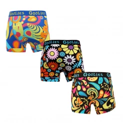 OddBalls Boys Boxer Shorts (Kids) Flowery Bundle - Kids Boxer Shorts 3 Pack Bundle