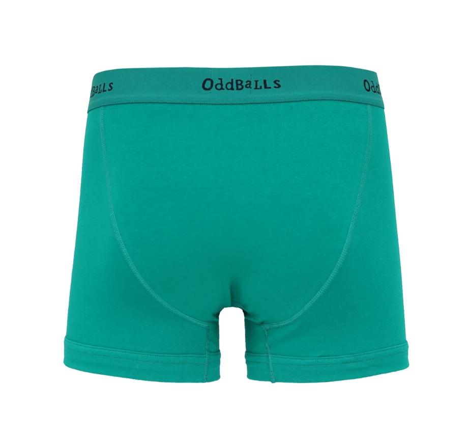 OddBalls Green & Black - Teen Boys Boxer Shorts