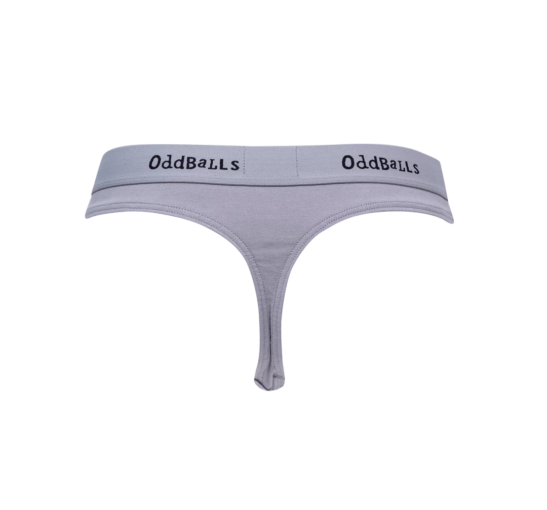 OddBalls Thongs Grey & Black - Ladies Thong