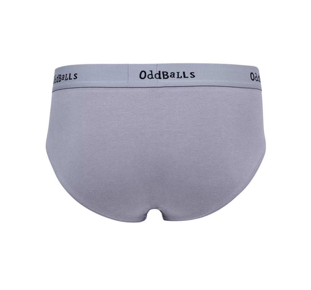 OddBalls Grey & Black - Mens Briefs