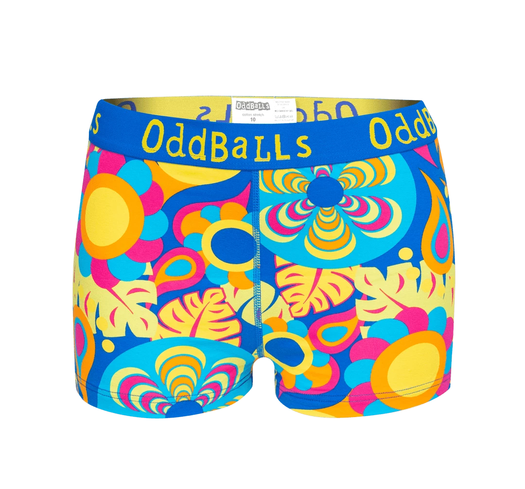 OddBalls Hippy Jungle - Teen Girls Boxers Teen Girls Boxer Shorts