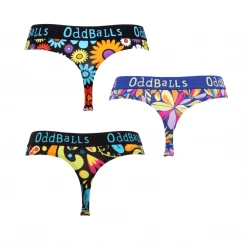 OddBalls Flowery Bundle - Ladies Thong 3 Pack Bundle