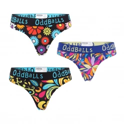 OddBalls Flowery Bundle - Ladies Thong 3 Pack Bundle