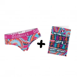 OddBalls Fiesta - Ladies Briefs + Card Bundle Underwear & Birthday Cards