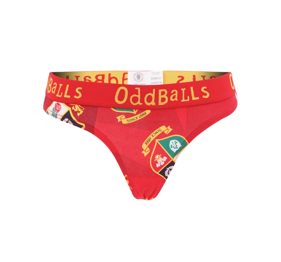 OddBalls British & Irish Lions - Red - Ladies Thong
