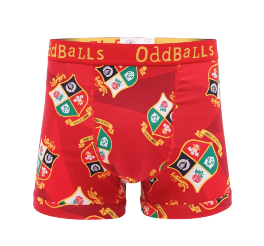 OddBalls British & Irish Lions - Red - Teen Boys Boxer Shorts