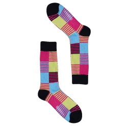 OddBalls Magenta Blocks - Socks