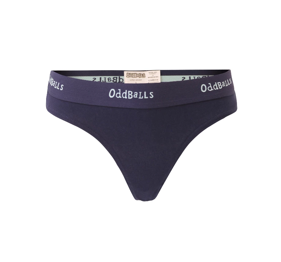 OddBalls Navy & Mint - Ladies Thong
