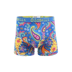 OddBalls Underwear & Birthday Cards Paisley - Mens Boxer Shorts + Card Bundle