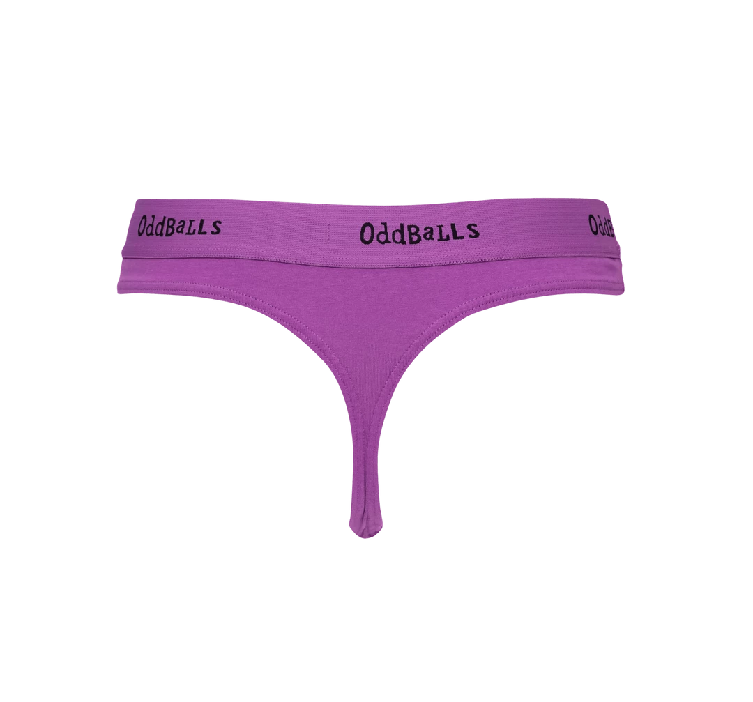 OddBalls Purple & Black - Ladies Thong