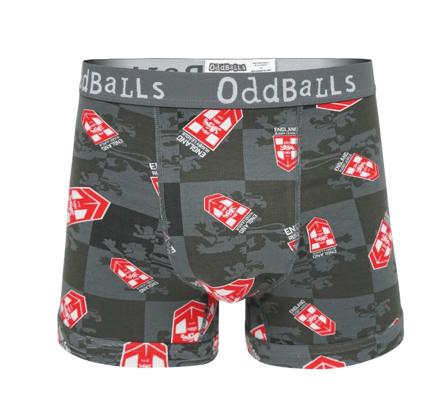 OddBalls England Rugby League Grey - Teen Boys Boxer Shorts