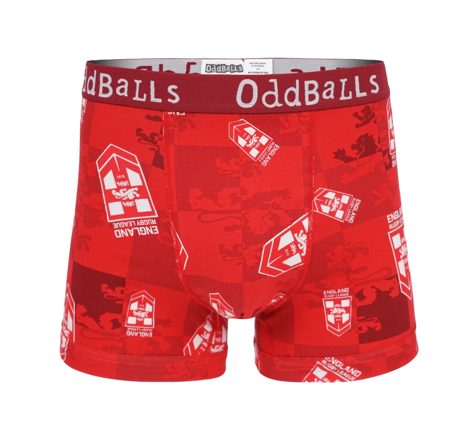 OddBalls England Rugby League Red - Mens Boxer Shorts