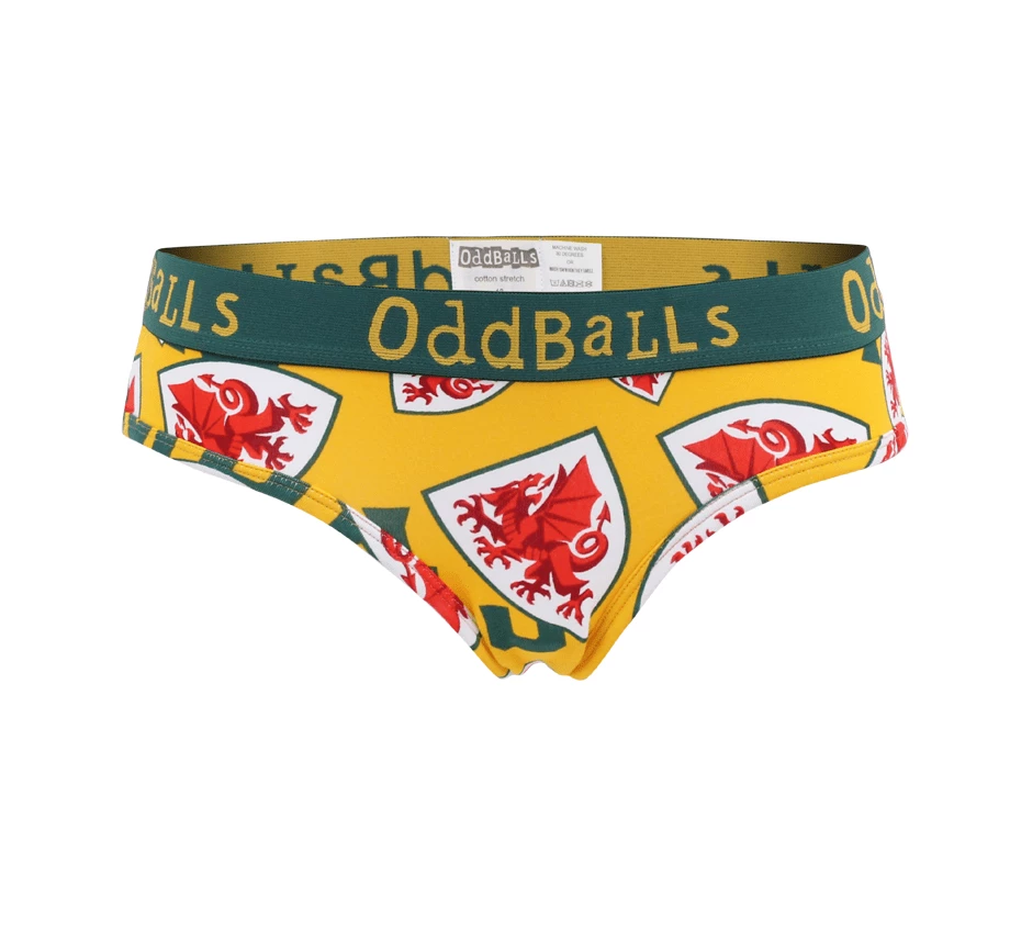 OddBalls FA Wales Yellow - Teen Girls Briefs