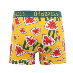 OddBalls FA Wales Yellow - Mens Boxer Shorts