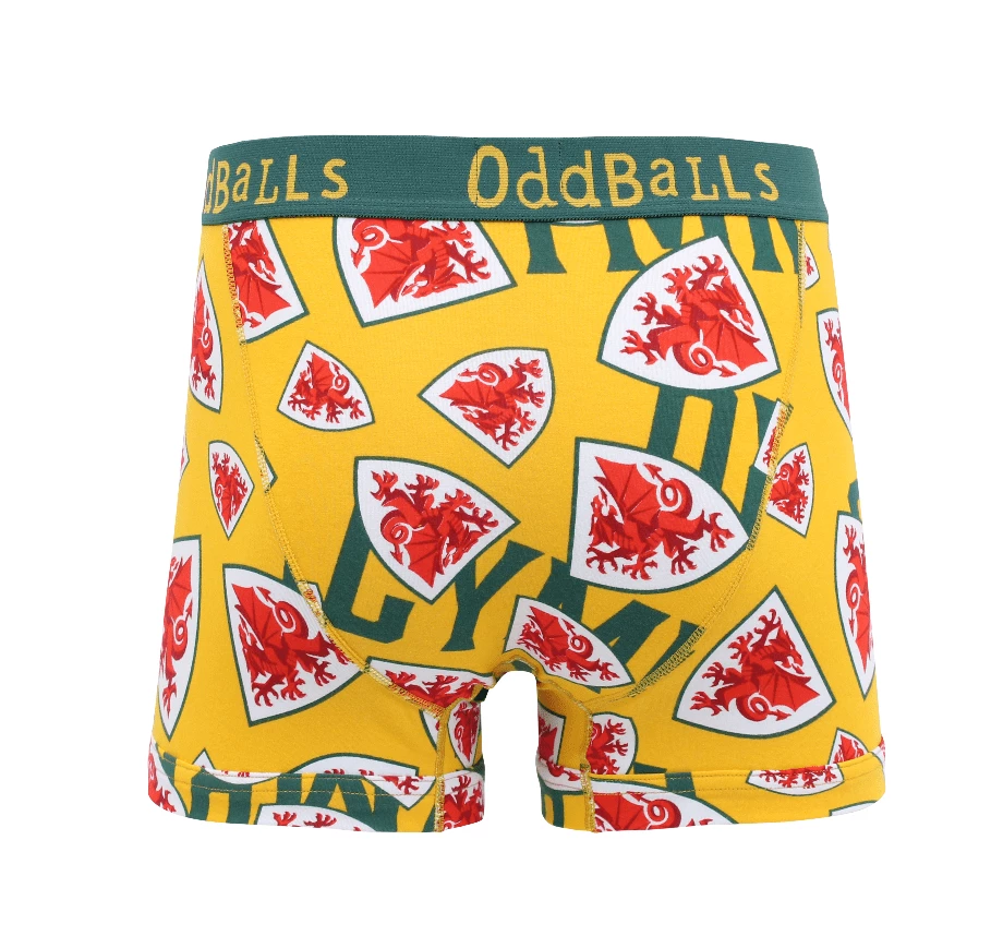 OddBalls FA Wales Yellow - Mens Boxer Shorts