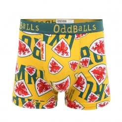 OddBalls FA Wales Yellow - Mens Boxer Shorts