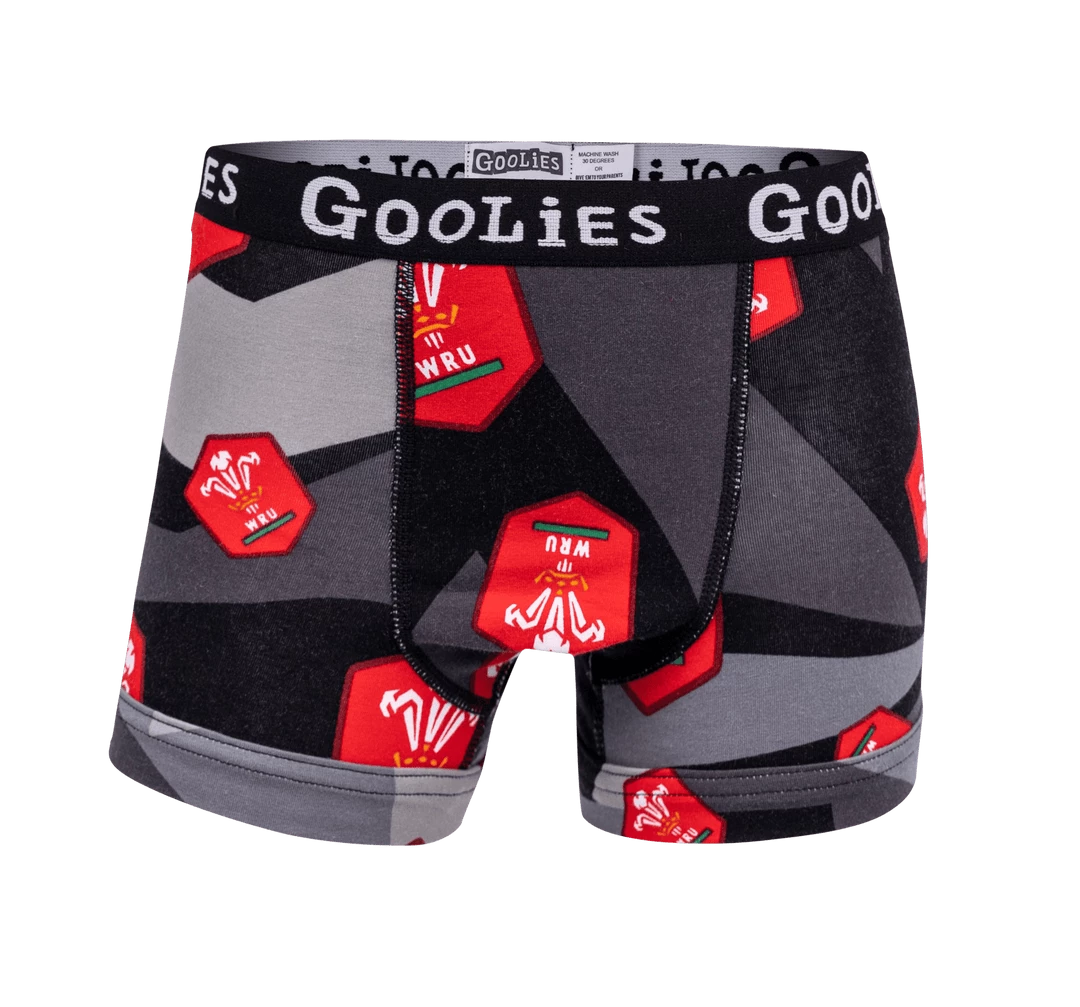 OddBalls Boys Boxer Shorts (Kids) Welsh Rugby Union - Away - Kids Boxer Shorts - Goolies