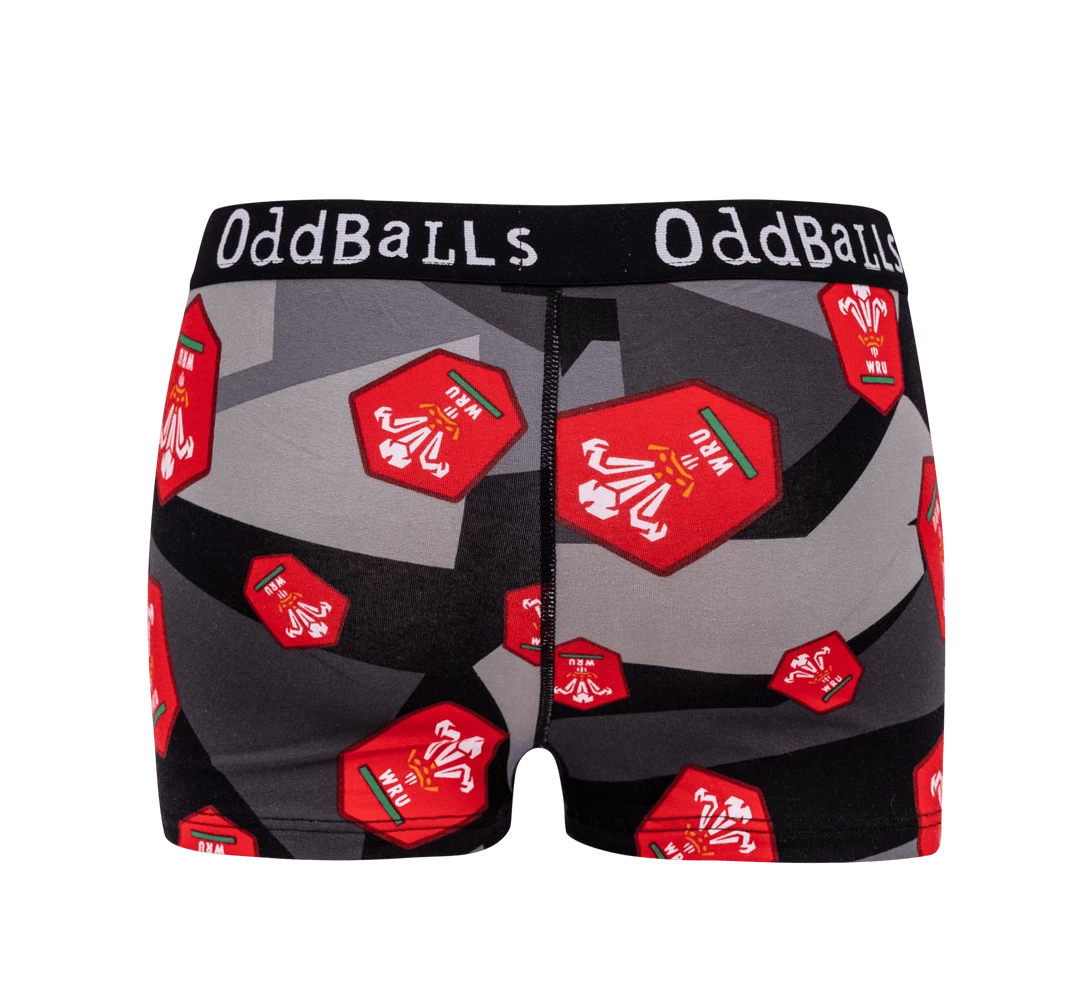 OddBalls Welsh Rugby Union - Away - Teen Girls Boxers Teen Girls Boxer Shorts