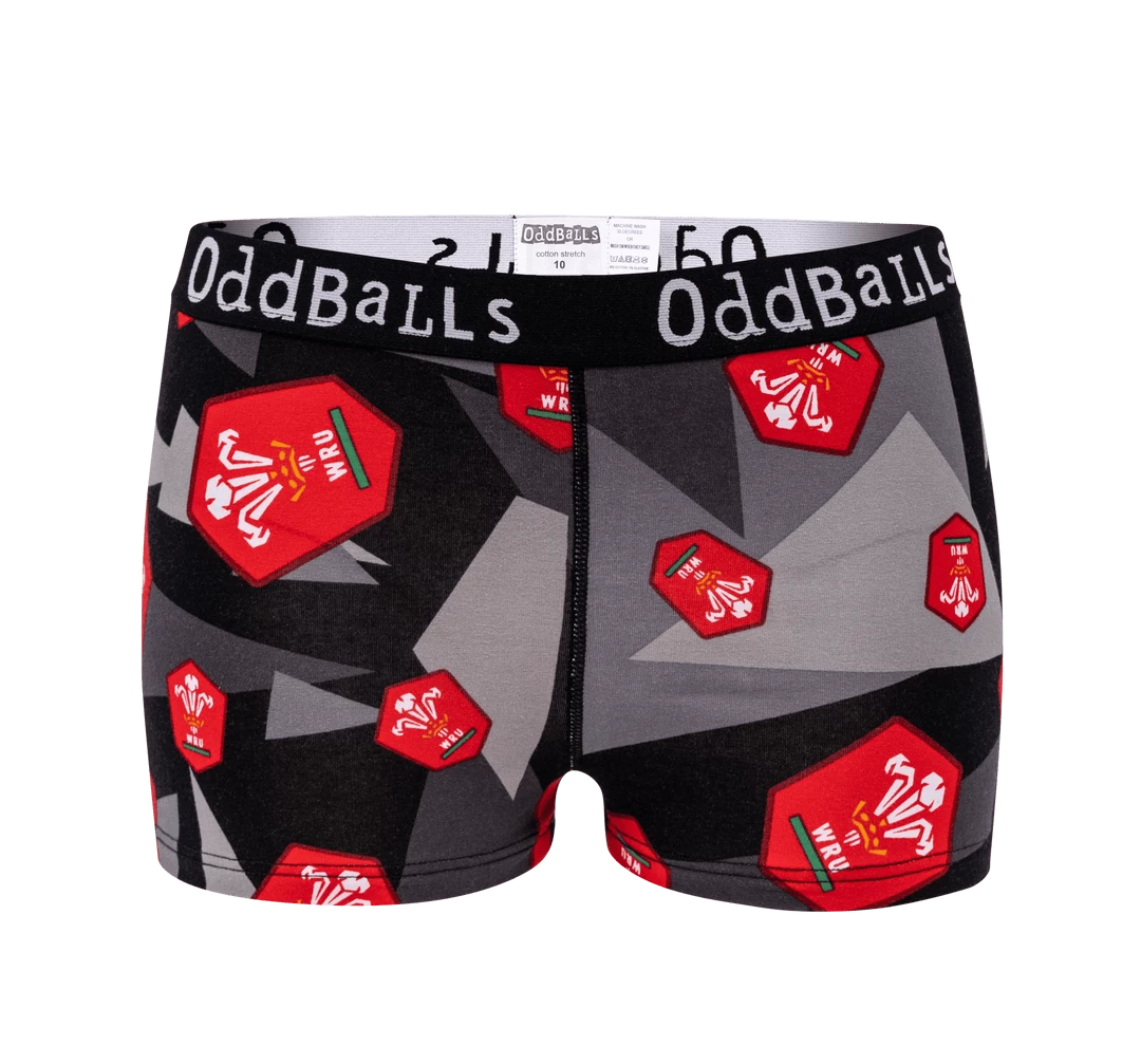 OddBalls Welsh Rugby Union - Away - Teen Girls Boxers Teen Girls Boxer Shorts